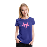 Uterus Middle Finger Women’s Premium T-Shirt - royal blue