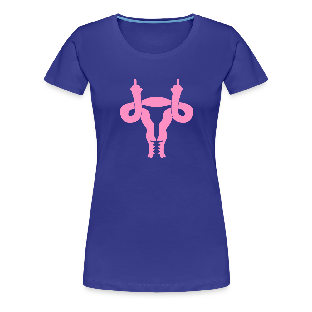Uterus Middle Finger Women’s Premium T-Shirt - royal blue