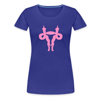Uterus Middle Finger Women’s Premium T-Shirt - royal blue