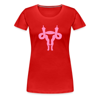 Uterus Middle Finger Women’s Premium T-Shirt - red