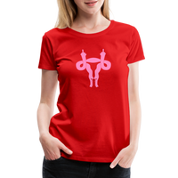 Uterus Middle Finger Women’s Premium T-Shirt - red