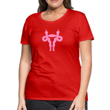 Uterus Middle Finger Women’s Premium T-Shirt - red