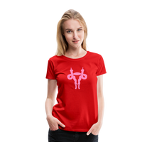 Uterus Middle Finger Women’s Premium T-Shirt - red