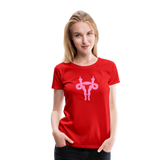 Uterus Middle Finger Women’s Premium T-Shirt - red