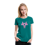 Uterus Middle Finger Women’s Premium T-Shirt - teal