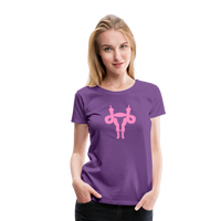 Uterus Middle Finger Women’s Premium T-Shirt - purple