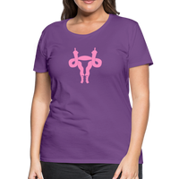 Uterus Middle Finger Women’s Premium T-Shirt - purple