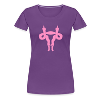 Uterus Middle Finger Women’s Premium T-Shirt - purple