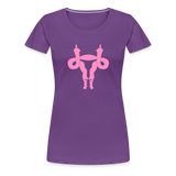 Uterus Middle Finger Women’s Premium T-Shirt - purple