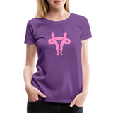 Uterus Middle Finger Women’s Premium T-Shirt - purple