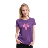 Uterus Middle Finger Women’s Premium T-Shirt - purple