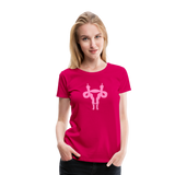 Uterus Middle Finger Women’s Premium T-Shirt - dark pink