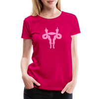 Uterus Middle Finger Women’s Premium T-Shirt - dark pink