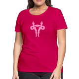 Uterus Middle Finger Women’s Premium T-Shirt - dark pink