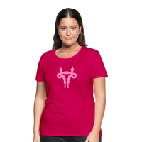 Uterus Middle Finger Women’s Premium T-Shirt - dark pink