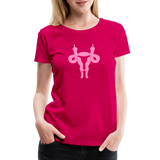 Uterus Middle Finger Women’s Premium T-Shirt - dark pink