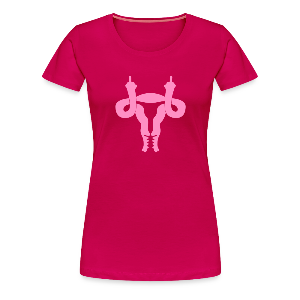 Uterus Middle Finger Women’s Premium T-Shirt - dark pink