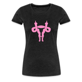 Uterus Middle Finger Women’s Premium T-Shirt - charcoal grey