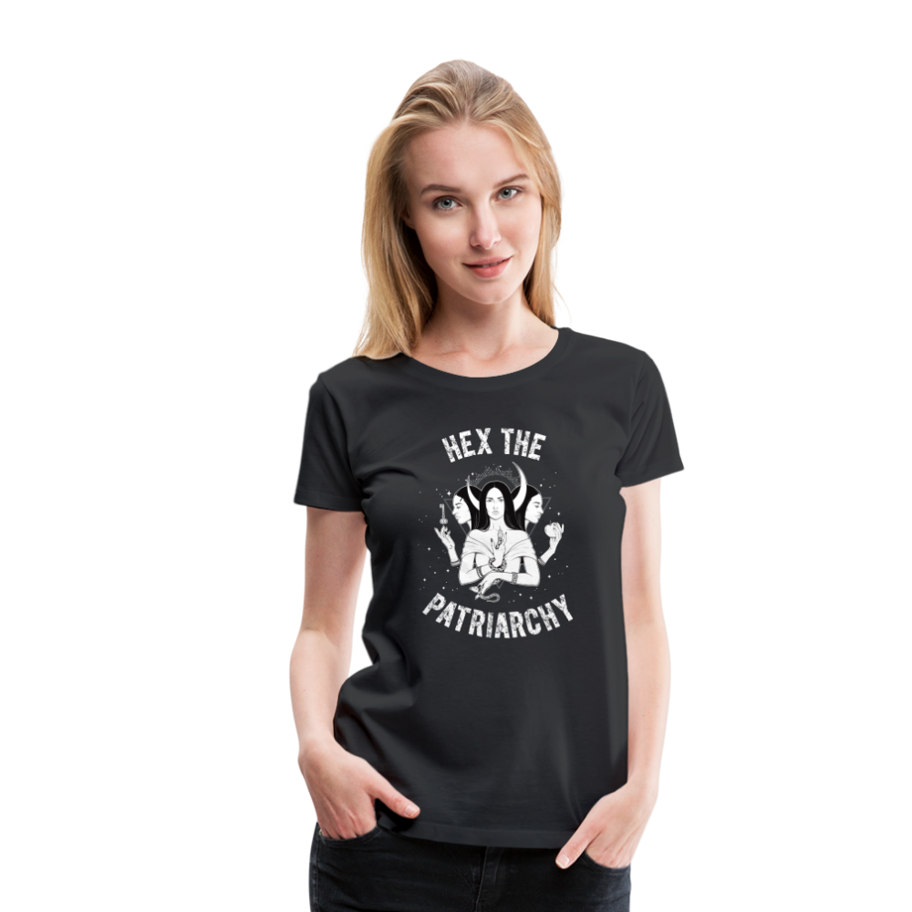 Hex the Patriarchy Triple Moon Goddess Hecate Women’s Premium T-Shirt - black