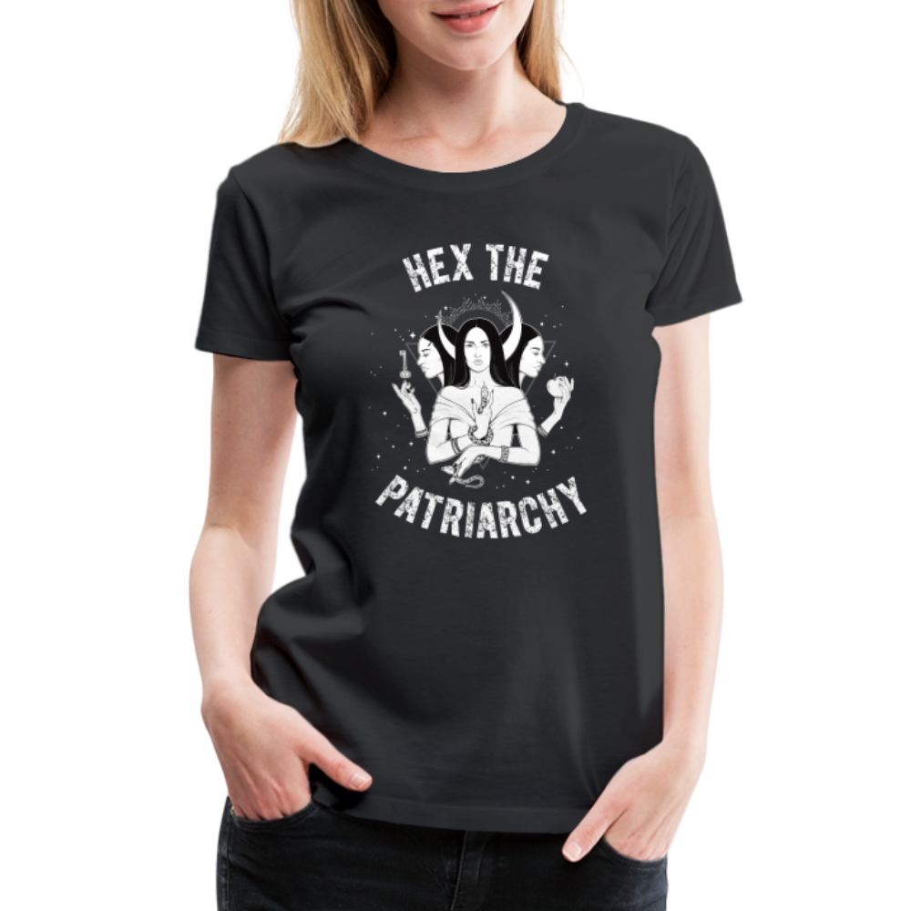 Hex the Patriarchy Triple Moon Goddess Hecate Women’s Premium T-Shirt - black