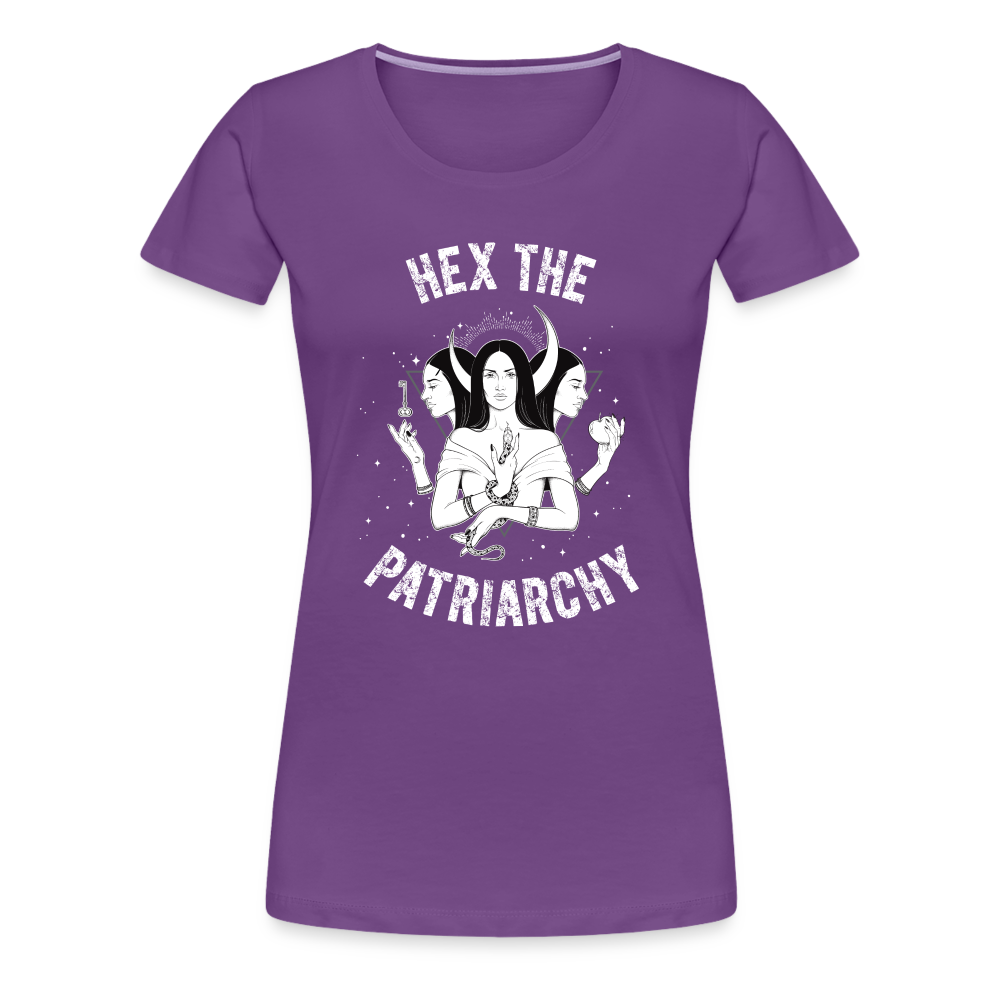 Hex the Patriarchy Triple Moon Goddess Hecate Women’s Premium T-Shirt - purple