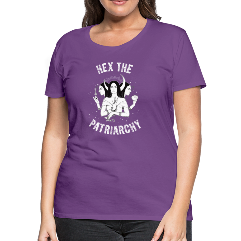Hex the Patriarchy Triple Moon Goddess Hecate Women’s Premium T-Shirt - purple