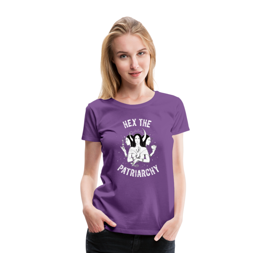Hex the Patriarchy Triple Moon Goddess Hecate Women’s Premium T-Shirt - purple