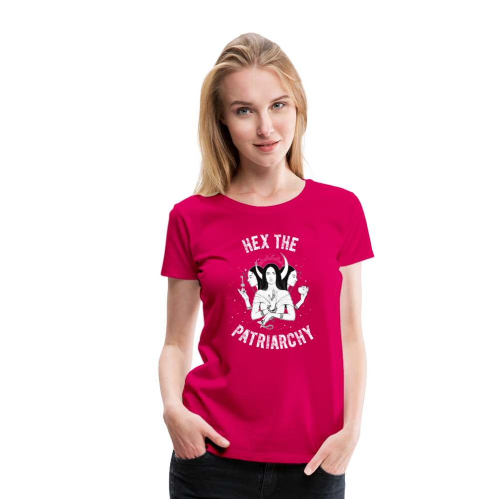 Hex the Patriarchy Triple Moon Goddess Hecate Women’s Premium T-Shirt - dark pink