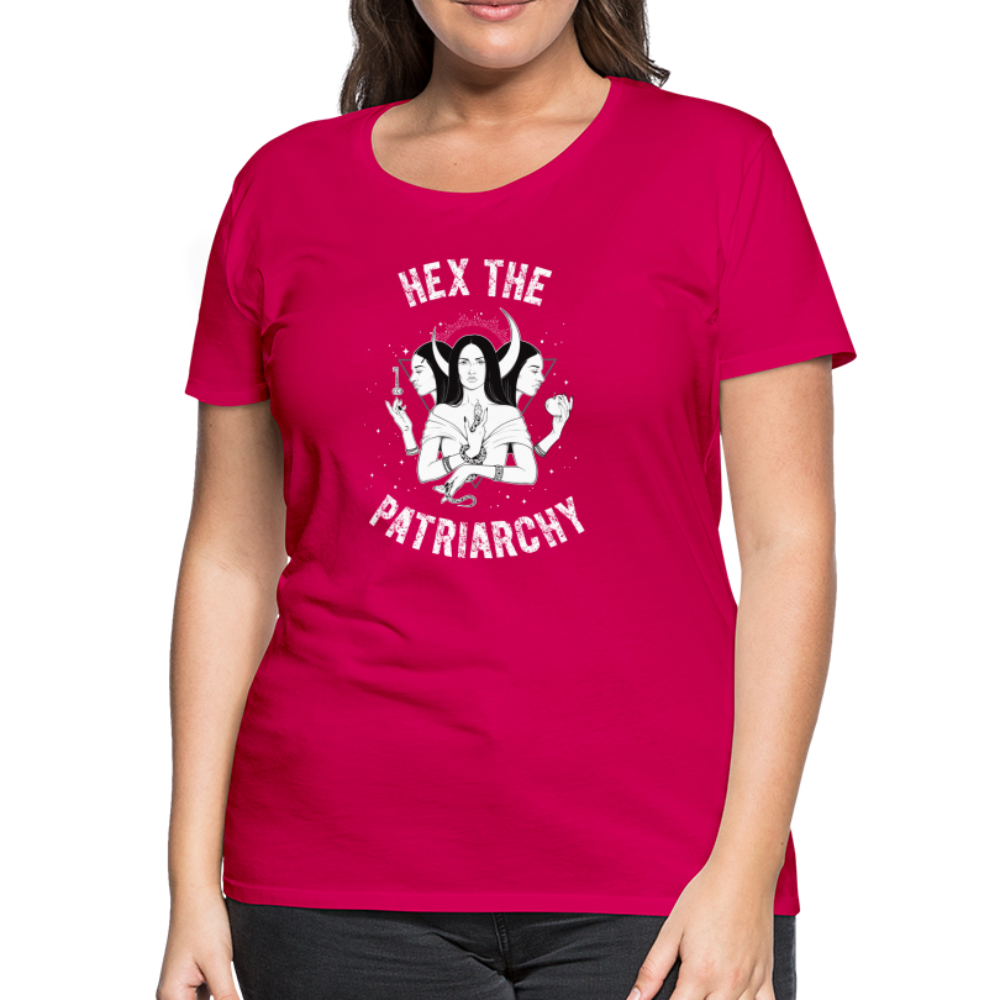 Hex the Patriarchy Triple Moon Goddess Hecate Women’s Premium T-Shirt - dark pink