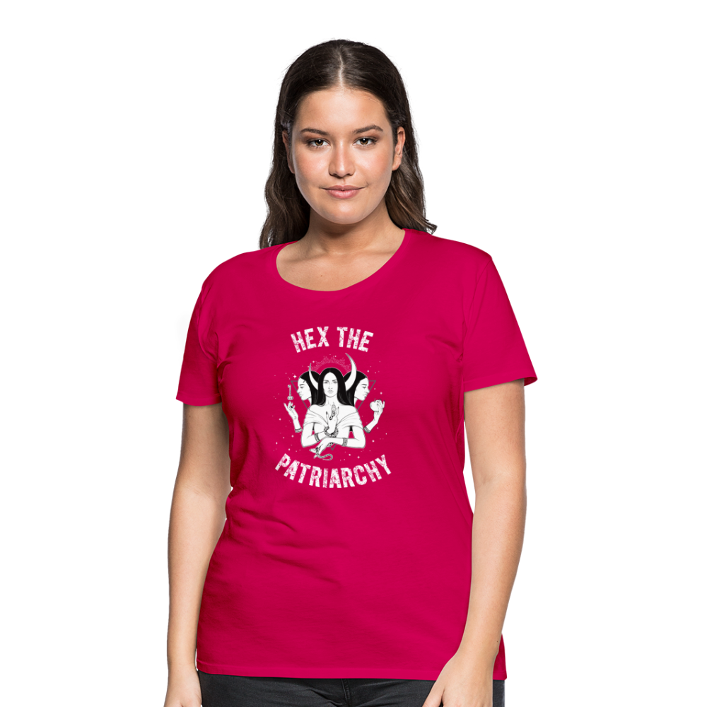 Hex the Patriarchy Triple Moon Goddess Hecate Women’s Premium T-Shirt - dark pink