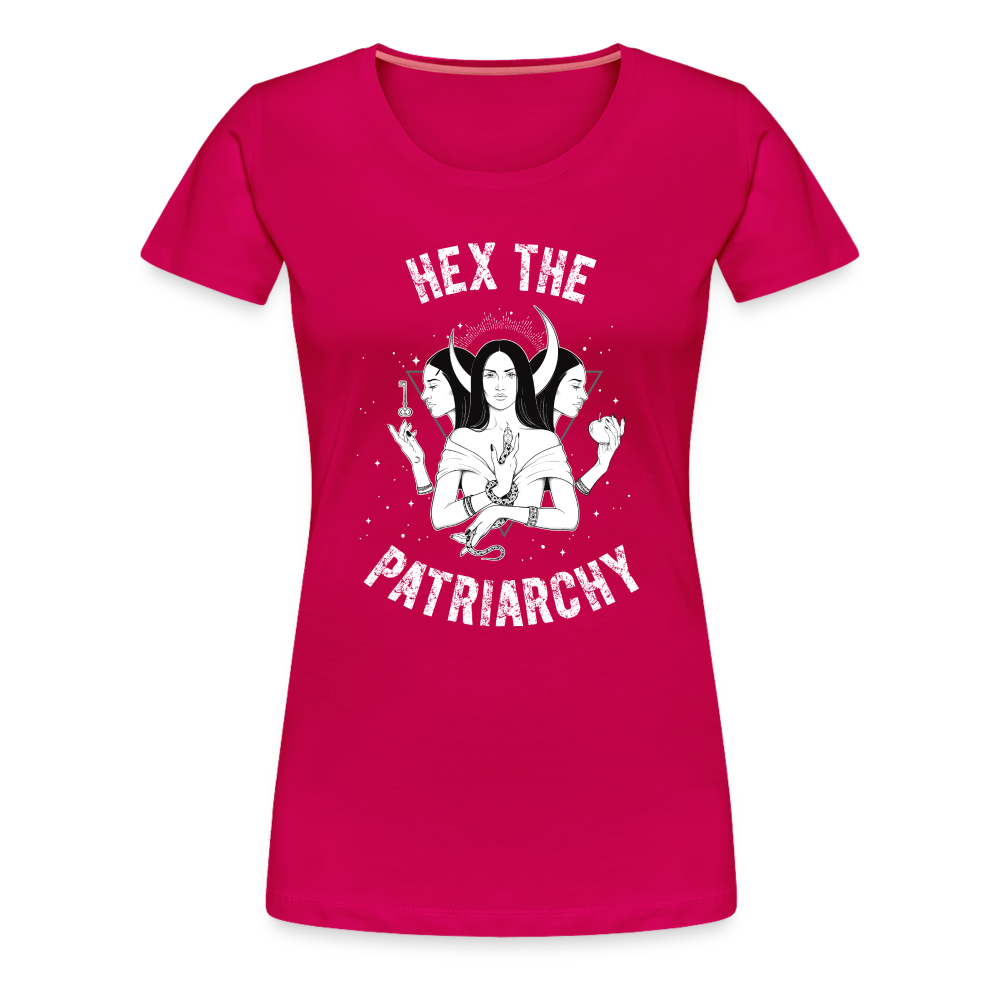 Hex the Patriarchy Triple Moon Goddess Hecate Women’s Premium T-Shirt - dark pink