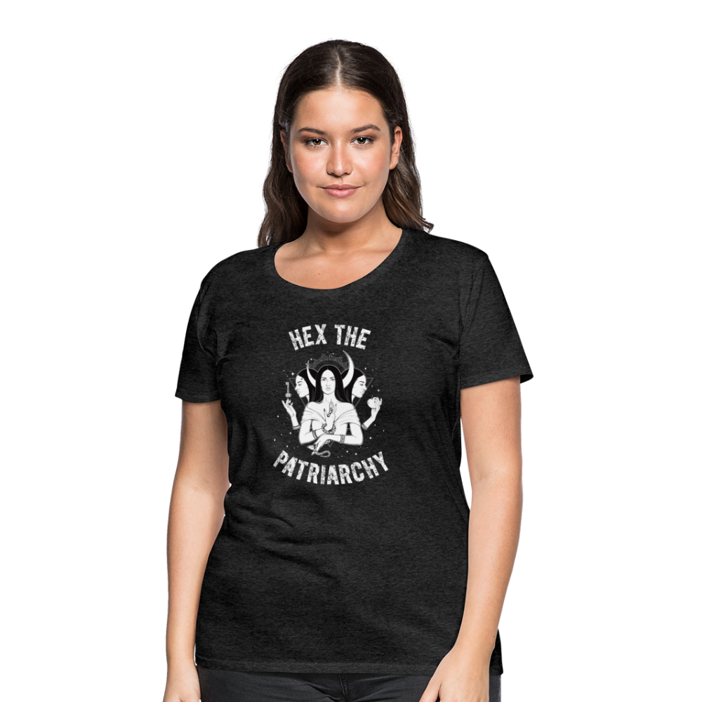 Hex the Patriarchy Triple Moon Goddess Hecate Women’s Premium T-Shirt - charcoal grey