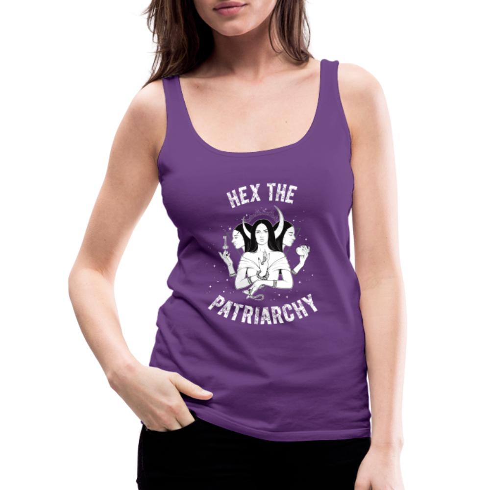 Hex the Patriarchy Women’s Premium Tank Top - purple