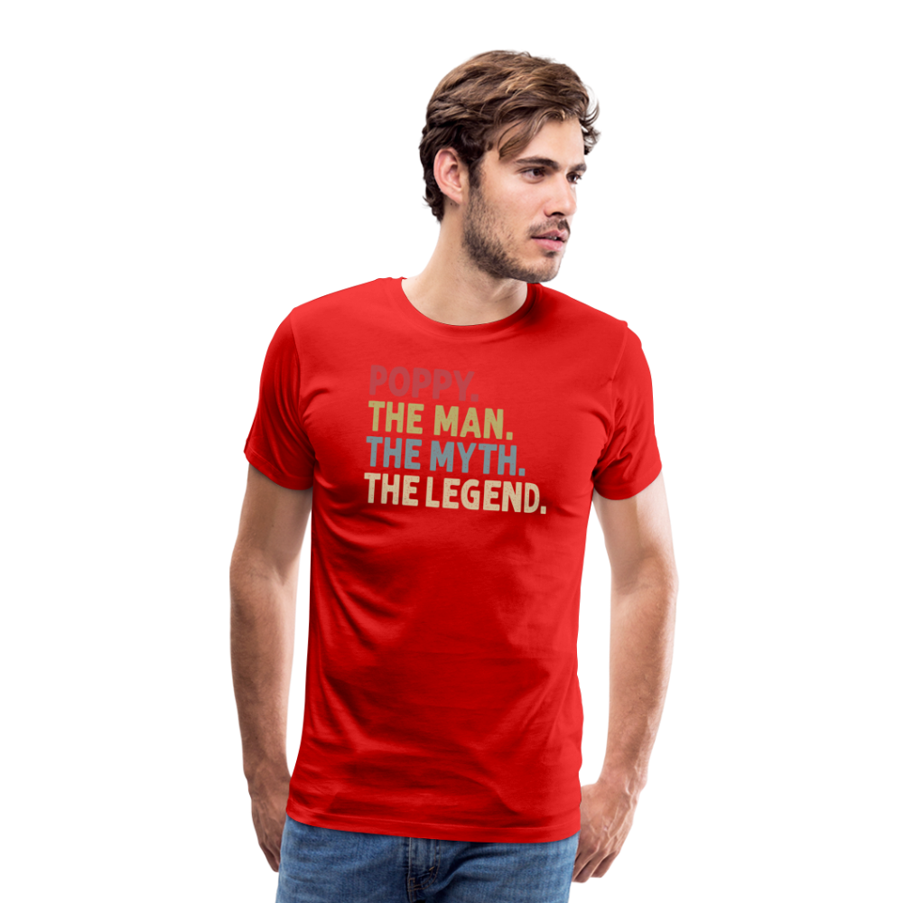 Poppy the Man the Myth the Legend Men's Premium T-Shirt - red