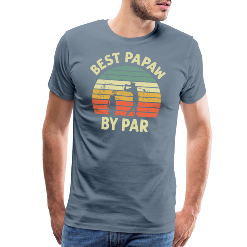 Best Papaw By Par Men's Premium T-Shirt - steel blue