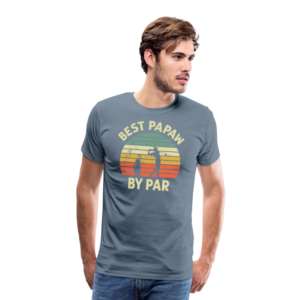 Best Papaw By Par Men's Premium T-Shirt - steel blue