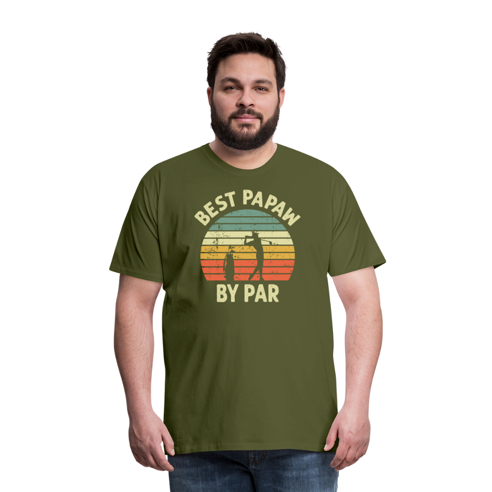 Best Papaw By Par Men's Premium T-Shirt - olive green