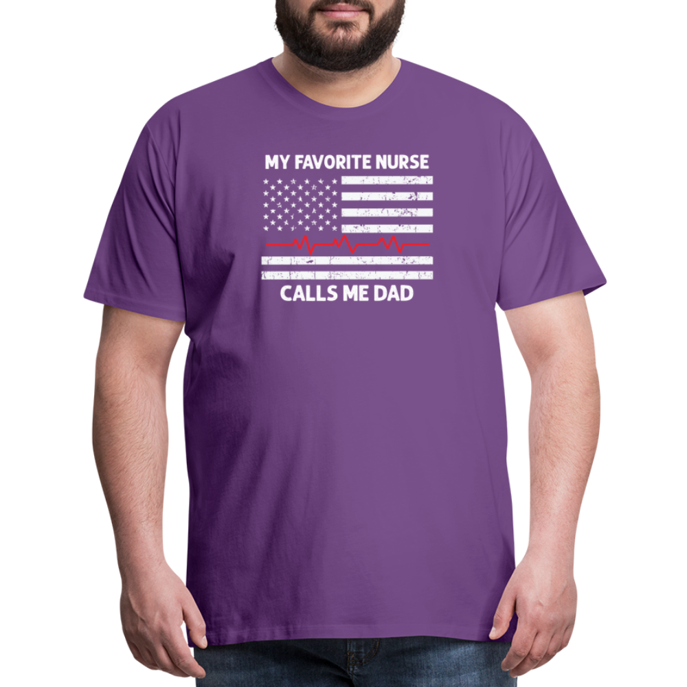 My Favorite Nurse Calls Me Dad Men's Premium T-Shirt - purple