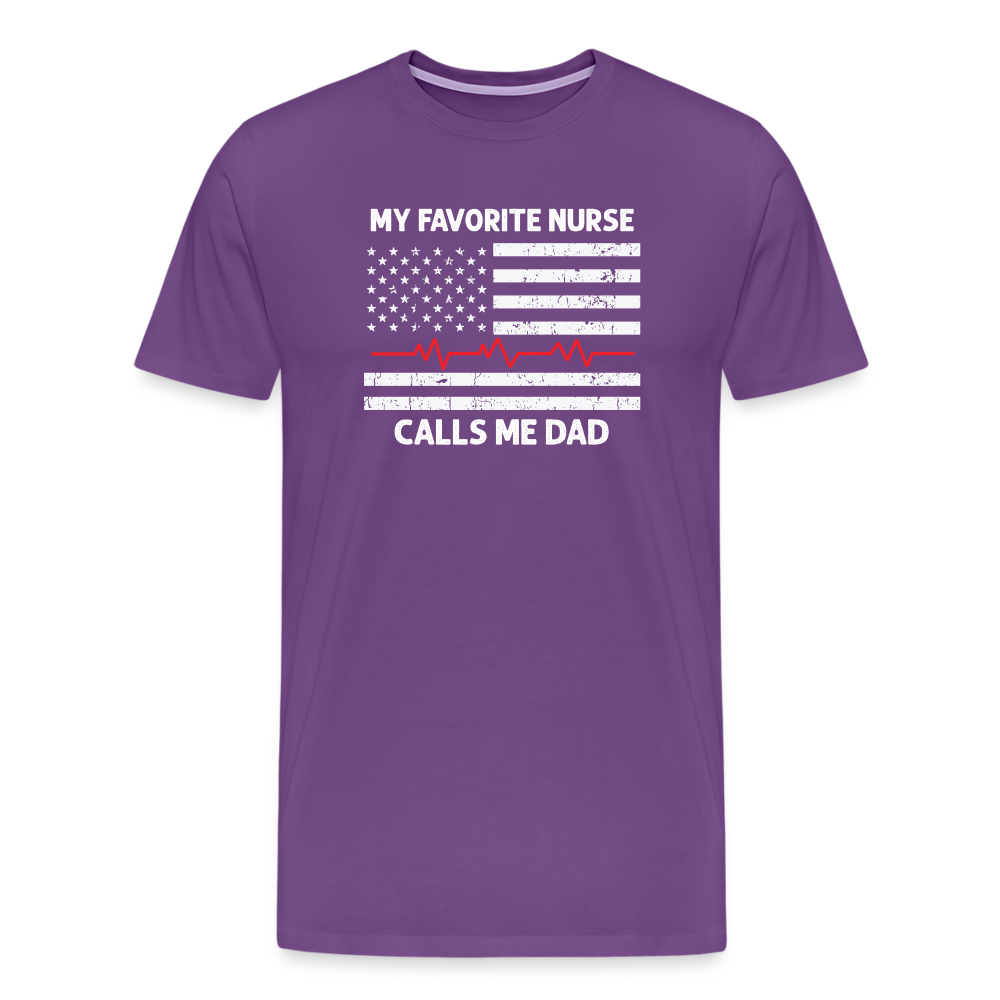 My Favorite Nurse Calls Me Dad Men's Premium T-Shirt - purple