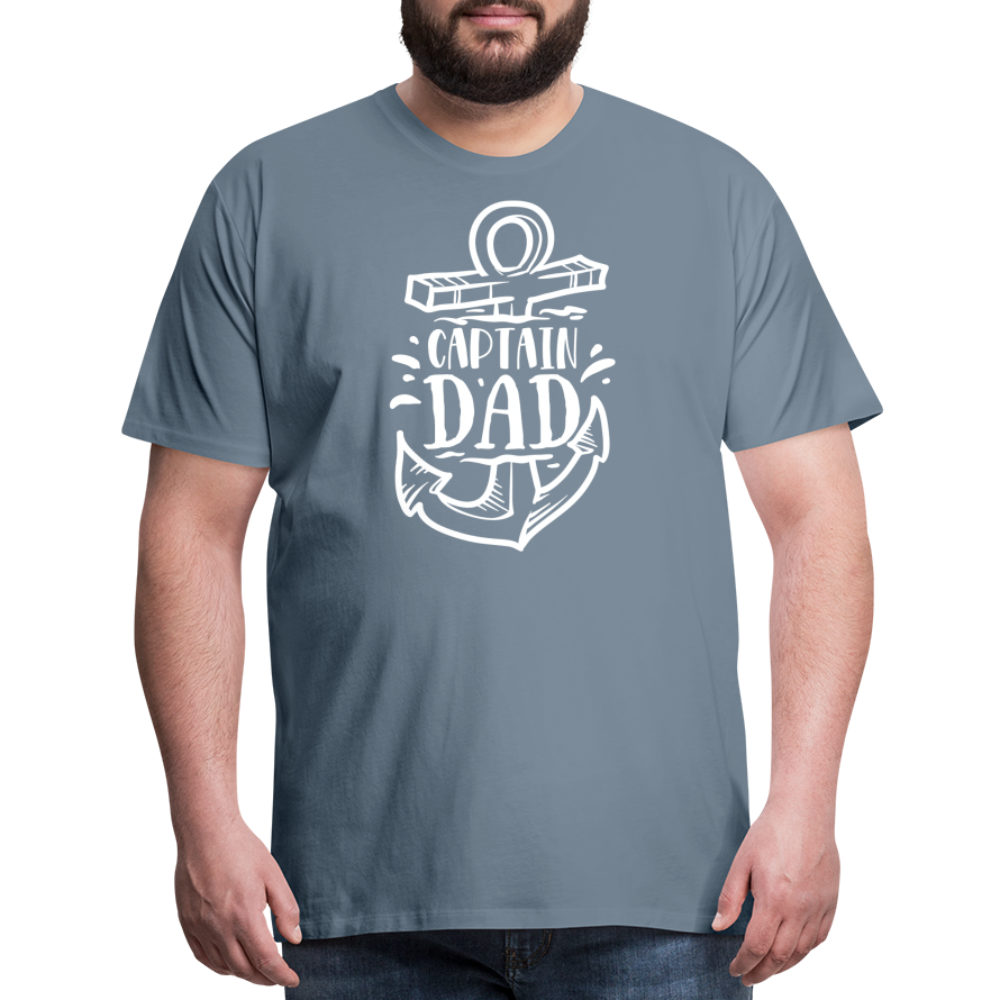 Captain Dad Men's Premium T-Shirt - steel blue