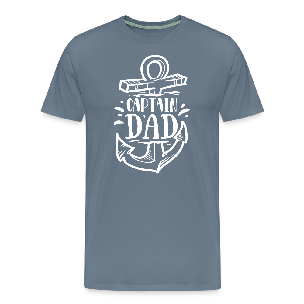 Captain Dad Men's Premium T-Shirt - steel blue