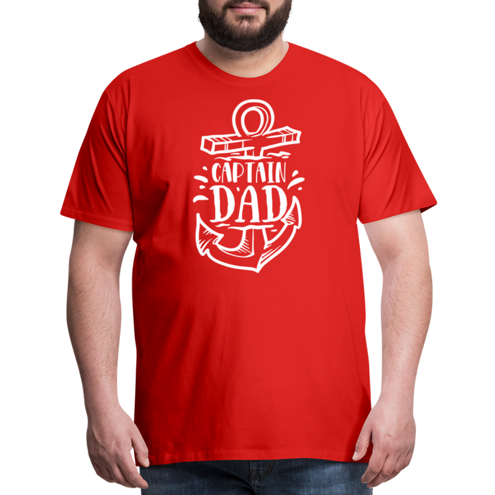 Captain Dad Men's Premium T-Shirt - red