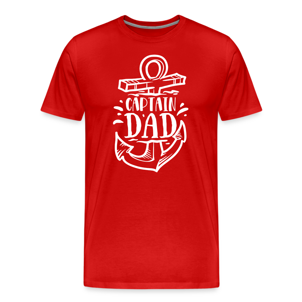 Captain Dad Men's Premium T-Shirt - red