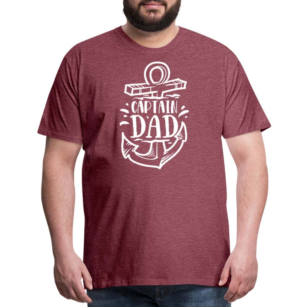 Captain Dad Men's Premium T-Shirt - heather burgundy