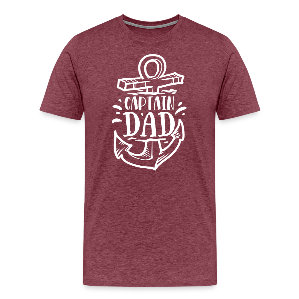 Captain Dad Men's Premium T-Shirt - heather burgundy
