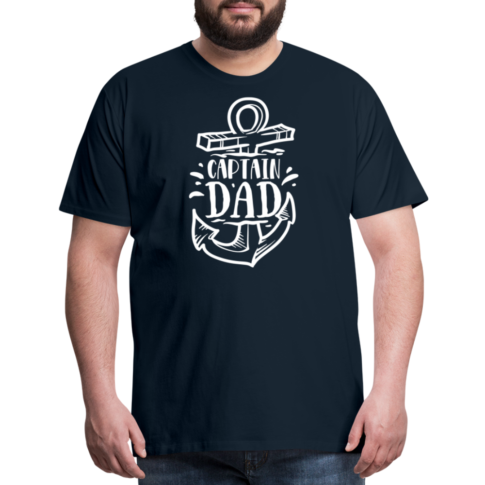 Captain Dad Men's Premium T-Shirt - deep navy