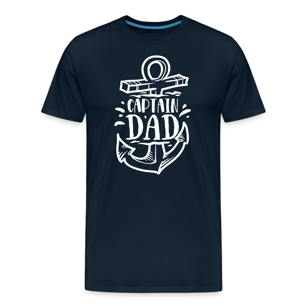 Captain Dad Men's Premium T-Shirt - deep navy