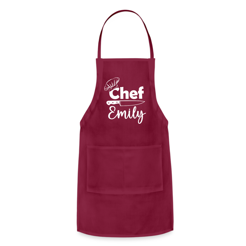 Chef Emily Adjustable Apron - burgundy