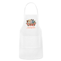 Floral Hair Stylist Michelle Adjustable Apron - white