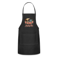 Floral Hair Stylist Michelle Adjustable Apron - black